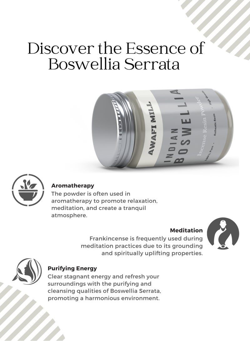 Awafi Mill Awafi Mill Frankincense Resin Tears Powder Incense - Indian Boswellia Serrata Powder - Incense Ingredient | Pure Resin Powder (Bottle of 100 gram / 3.5 Oz)  - Image 3