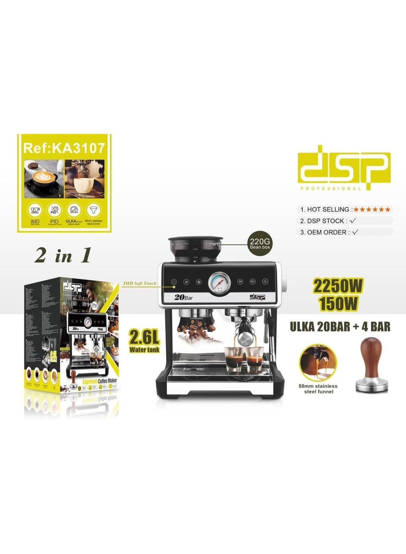DSP KA3107 Espresso Coffee Maker 2.6L Water Tank - Image 4