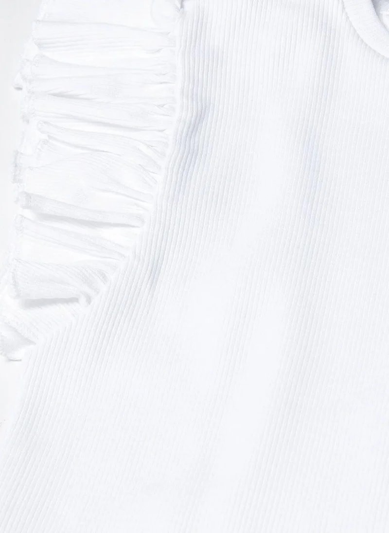 MINOTI Girls Sleeveless Top with Ruffle Shoulders