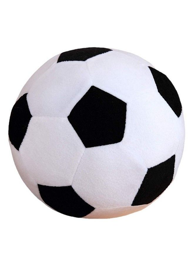 AOQI Fluffy Stuffed Toy Soccer Ball Plush Pillow Soft Durable Stuff Soccerball Gift For Kids Boy Baby (Black White 7.8Inch/20Cm)  - Image 1