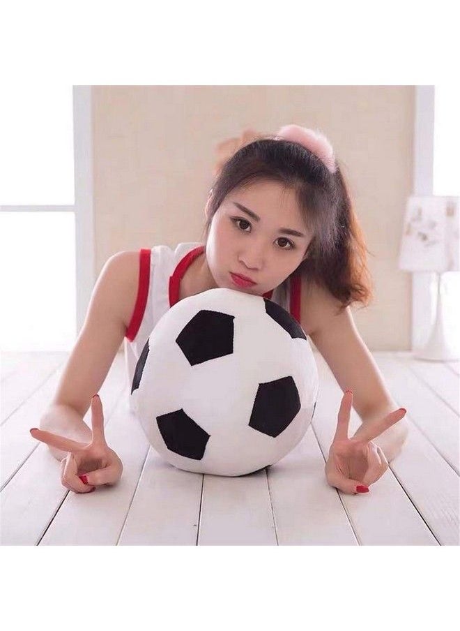 AOQI Fluffy Stuffed Toy Soccer Ball Plush Pillow Soft Durable Stuff Soccerball Gift For Kids Boy Baby (Black White 7.8Inch/20Cm)  - Image 5