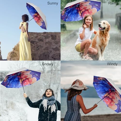 Cuby UV Sun Umbrella Compact Folding Travel Umbrella Auto Open and Close for Windproof, Rainproof & 99.9% UV Protection Parasol with Silver Anti-UV Coating - Image 2
