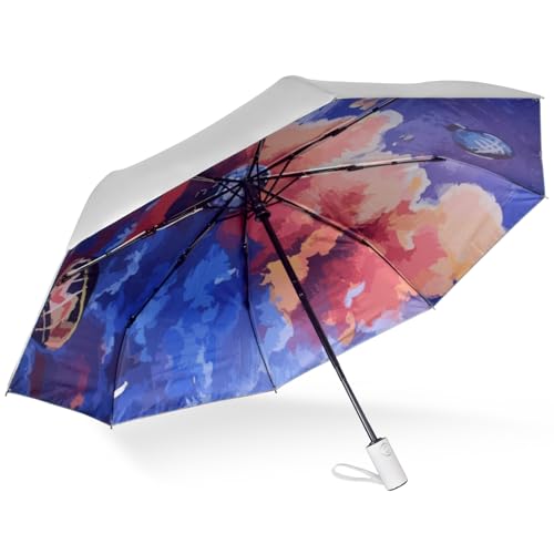 Cuby UV Sun Umbrella Compact Folding Travel Umbrella Auto Open and Close for Windproof, Rainproof & 99.9% UV Protection Parasol with Silver Anti-UV Coating - Image 1