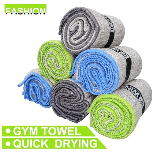 IFWIND 6 Pack Microfiber Gym Towels for Working Out，Fast Drying Workout Accessories Sweat for Gym Gear for Men & Women,Sports Exercise Fitness Gear Tennis Towels for Body Hot Yoga - Image 2
