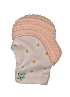Malarkey Kids Malarkey Kids Baby Teething Mitten, Munch Mitt Baby Chew Toy - Protects Hands from Chewing & Saliva, Heals Aching Gums, Promotes Sound & Visual Stimulation for Babies Up to 1-Year-Old (Pink Daisies)  - Image 3