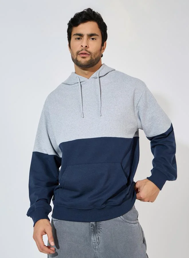 Styli Eco Earth Relaxed Fit Color Block Terry Hoodie