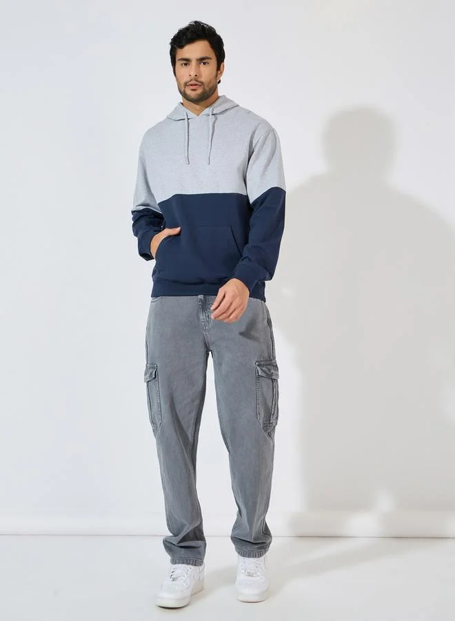 Styli Eco Earth Relaxed Fit Color Block Terry Hoodie