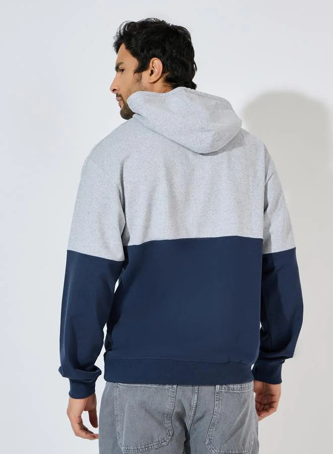 Styli Eco Earth Relaxed Fit Color Block Terry Hoodie