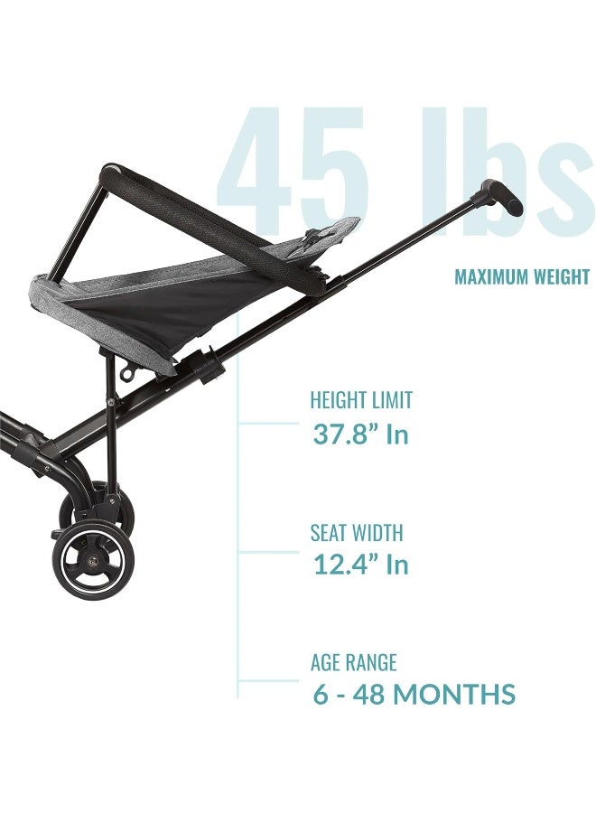 Dream on Me, Coast Stroller Rider, Lightweight, One Hand Easy Fold, Travel Ready, Sturdy, Adjustable Handles, Soft-Ride Wheels, To Push, Gray - Image 3