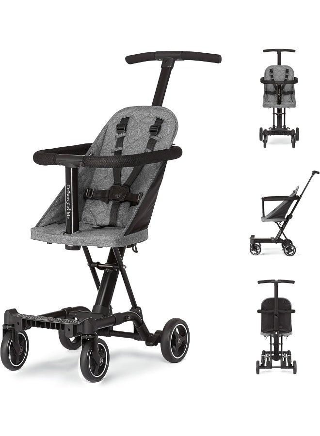 Dream on Me, Coast Stroller Rider, Lightweight, One Hand Easy Fold, Travel Ready, Sturdy, Adjustable Handles, Soft-Ride Wheels, To Push, Gray - Image 1