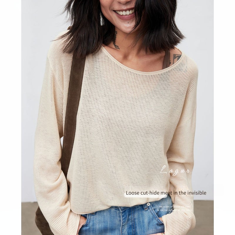 Breathable 68s Silk-Cashmere Loose Knit Top–Cool & Elegant - Image 4