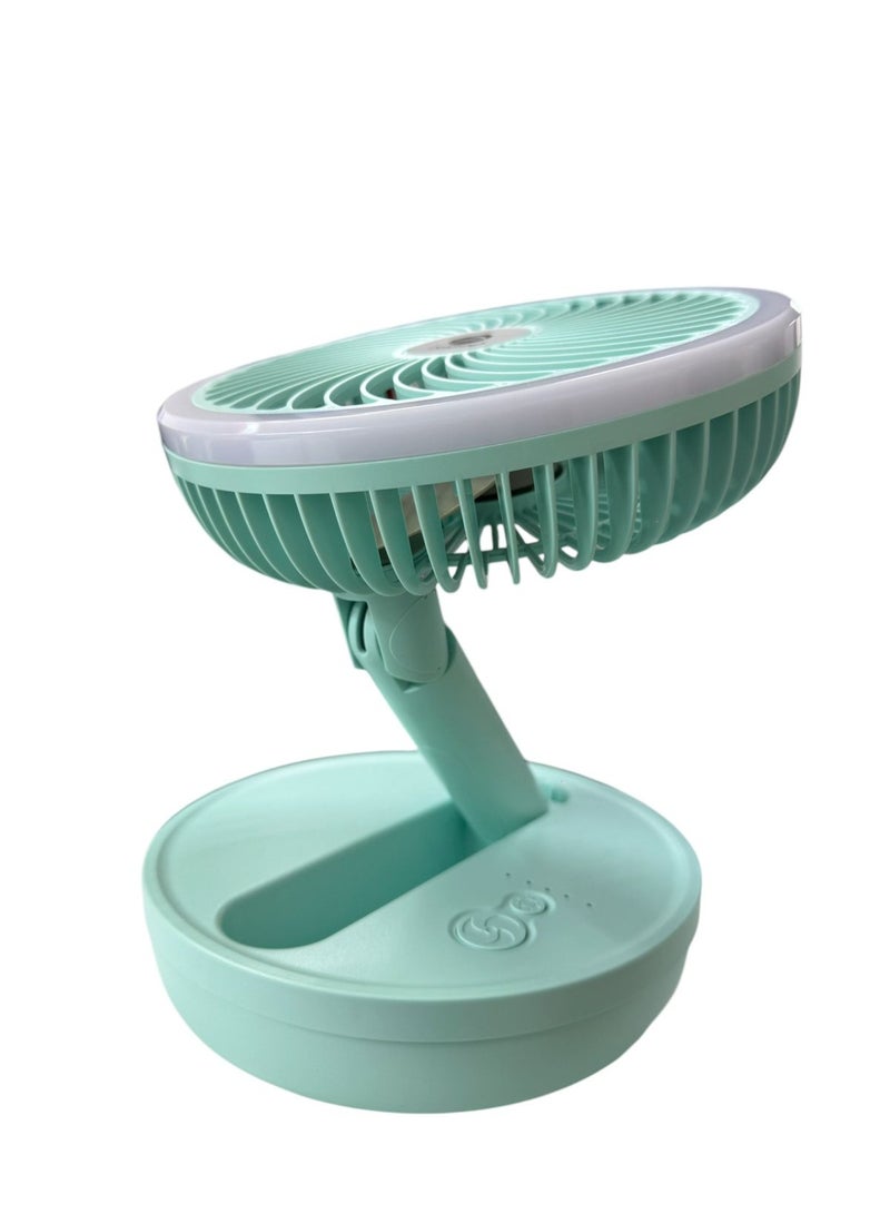DEEPKING Rechargeable Desk Fan With Light , 8-inch Folding Table Fan with Lamp, 3000mAh Battery, 3-Speed Wind, USB Powered, Model DK-122 - Image 4