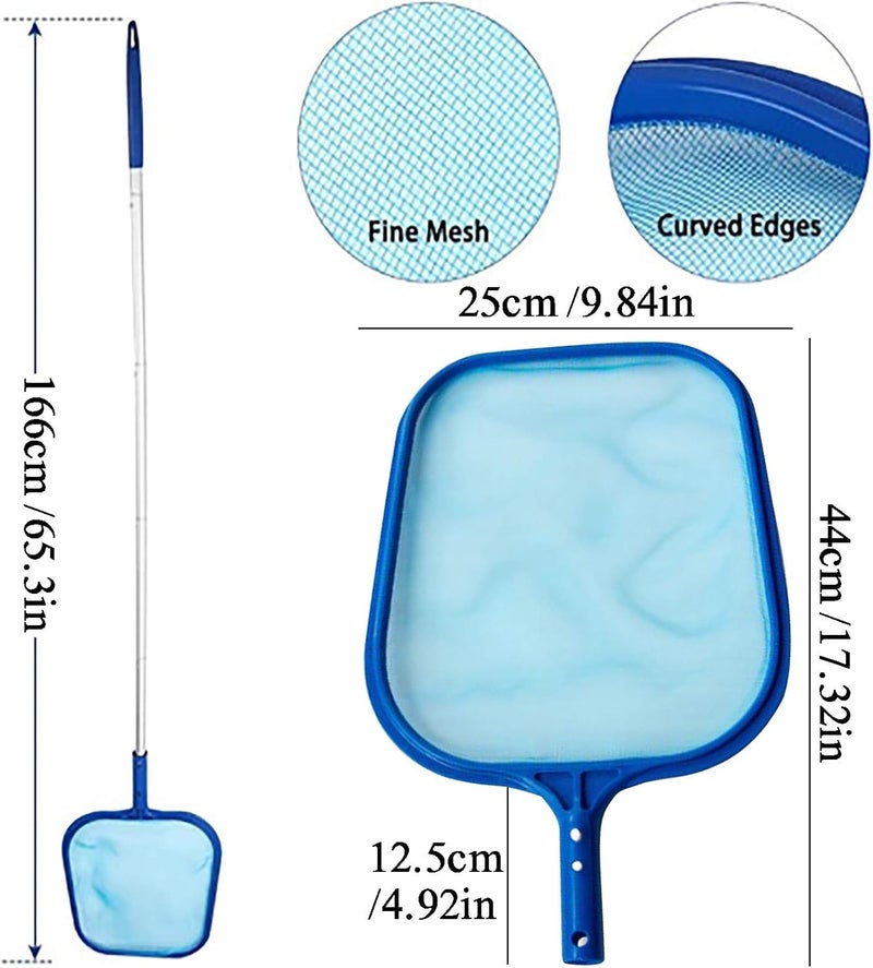 ويوبلز مجموعة تنظيف أحواض الاستحمام الساخنة (3 قطع): شبكة تنظيف سطح المسبح، شبكة دقيقة، فرشاة تنظيف، وفرشاة إسفنجية لتنظيف المسابح، والمنتجعات الصحية، وأحواض الاستحمام الساخنة، والنوافير، وبرك الحدائق. - Image 3