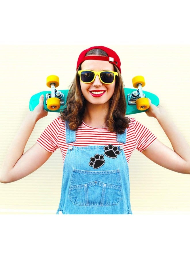 Applique Patches 20pcs Dog Paw Iron On Patches Animal Embroidered Appliques Puppy Paw Sew on Patches Sticker for Repairing DIY Your Jacket Clothes
