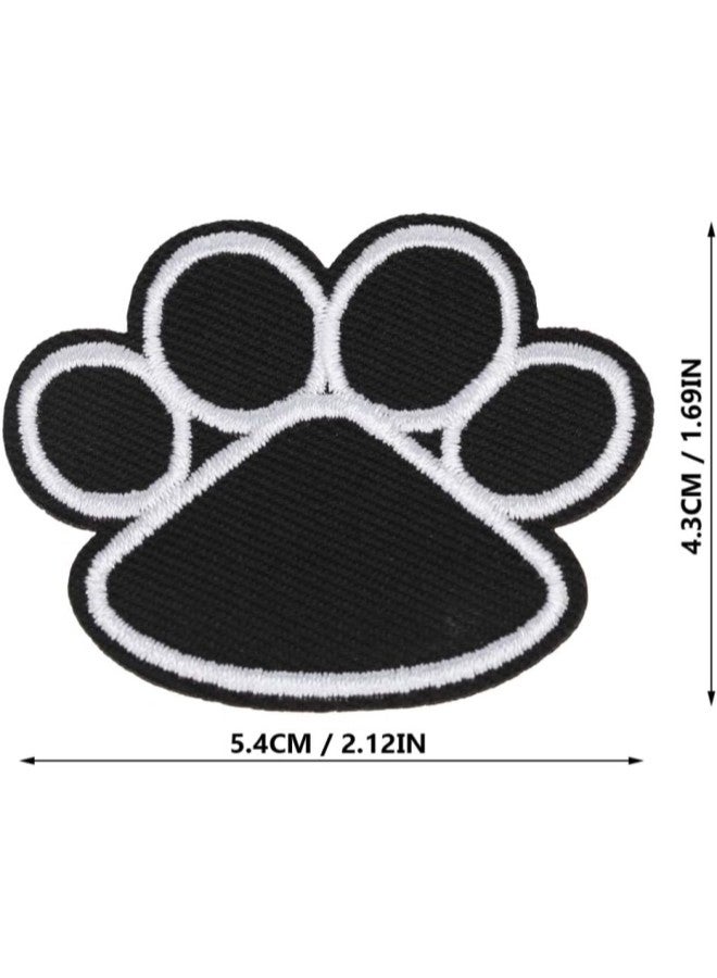 Applique Patches 20pcs Dog Paw Iron On Patches Animal Embroidered Appliques Puppy Paw Sew on Patches Sticker for Repairing DIY Your Jacket Clothes