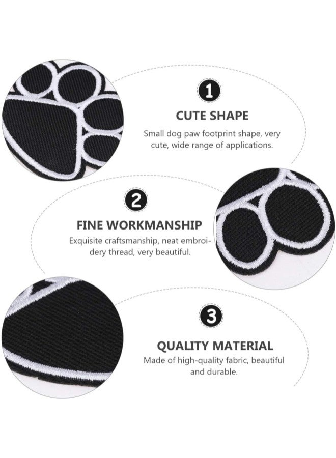 Applique Patches 20pcs Dog Paw Iron On Patches Animal Embroidered Appliques Puppy Paw Sew on Patches Sticker for Repairing DIY Your Jacket Clothes