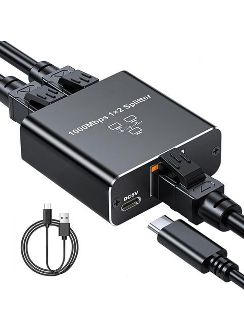 RJ45 Network Splitter Adapter, Ethernet Cable Splitter, 1 to 3 Internet Splitter 1000Mbps High Speed LAN Network Splitter, 3 Devices Simultaneous Networking, for Cat5/5e/6/7/8