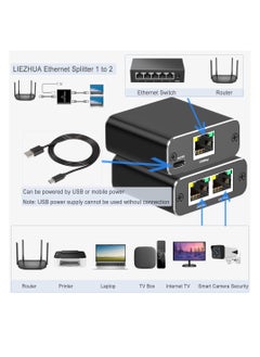 Generic RJ45 Network Splitter Adapter, Ethernet Cable Splitter, 1 to 3 Internet Splitter 1000Mbps High Speed LAN Network Splitter, 3 Devices Simultaneous Networking, for Cat5/5e/6/7/8  - Image 2