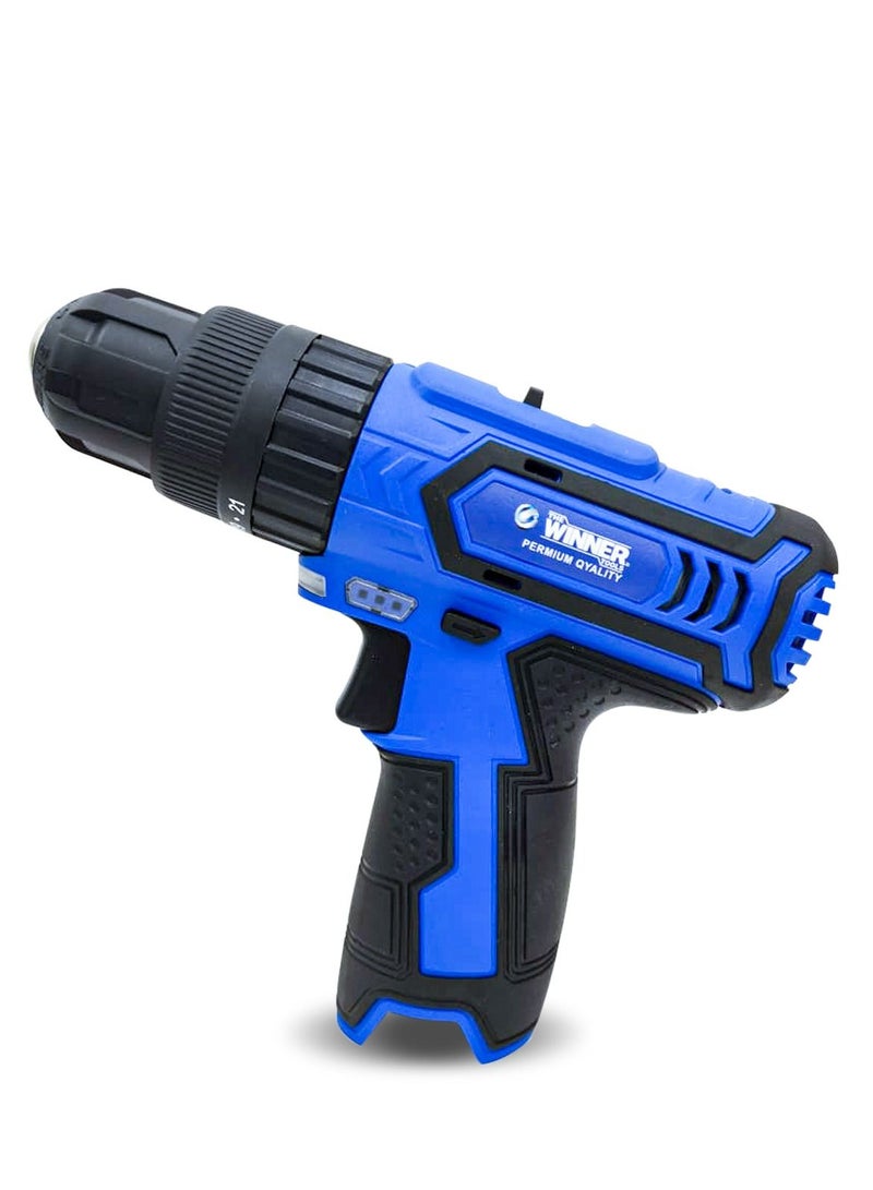 THE WINNER TOOLS 12 V Cordless Impact Drill Set with 2 Battery 1500mAh Li-ion Fast Charger BS 1 Hour with LED light and LED Battery indicator 2 Variable Speed 0-350 / 0-1350 rpm 10mm Chuck - Image 4