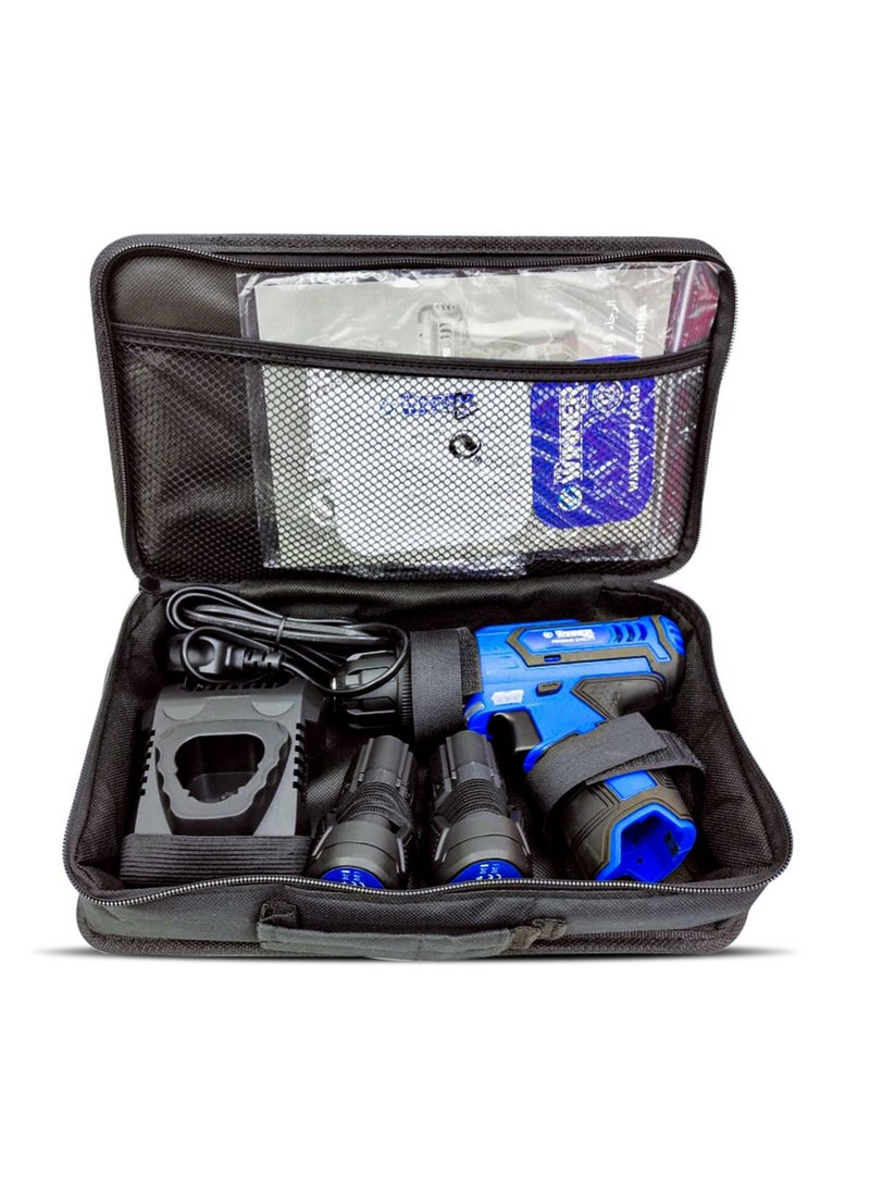 THE WINNER TOOLS 12 V Cordless Impact Drill Set with 2 Battery 1500mAh Li-ion Fast Charger BS 1 Hour with LED light and LED Battery indicator 2 Variable Speed 0-350 / 0-1350 rpm 10mm Chuck - Image 1
