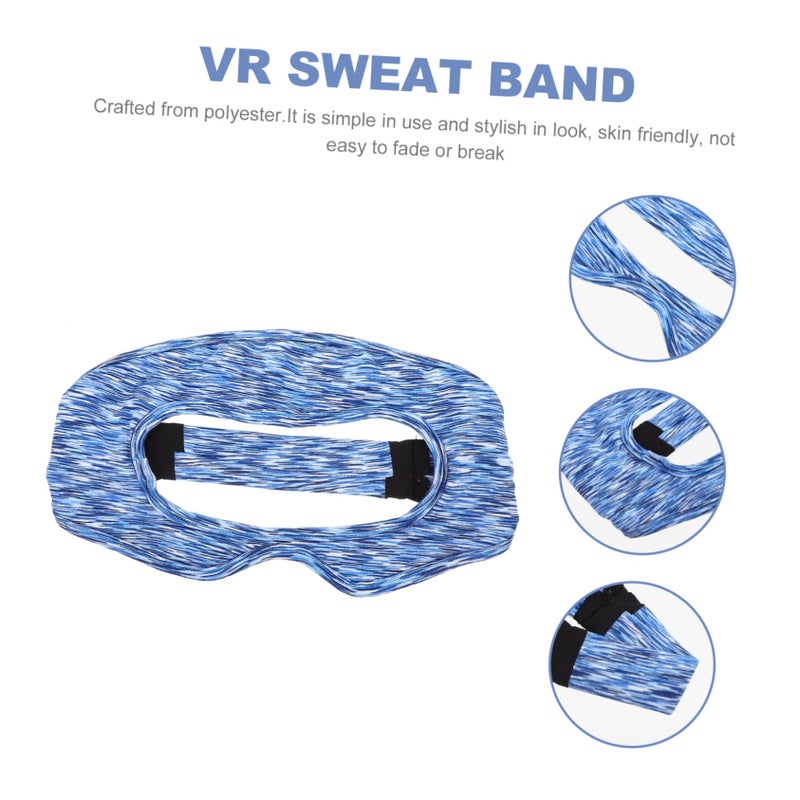 Breathable VR Sweat Band Eye Mask Cover Pad Blue and White Stripe for Gaming Headset - Image 3