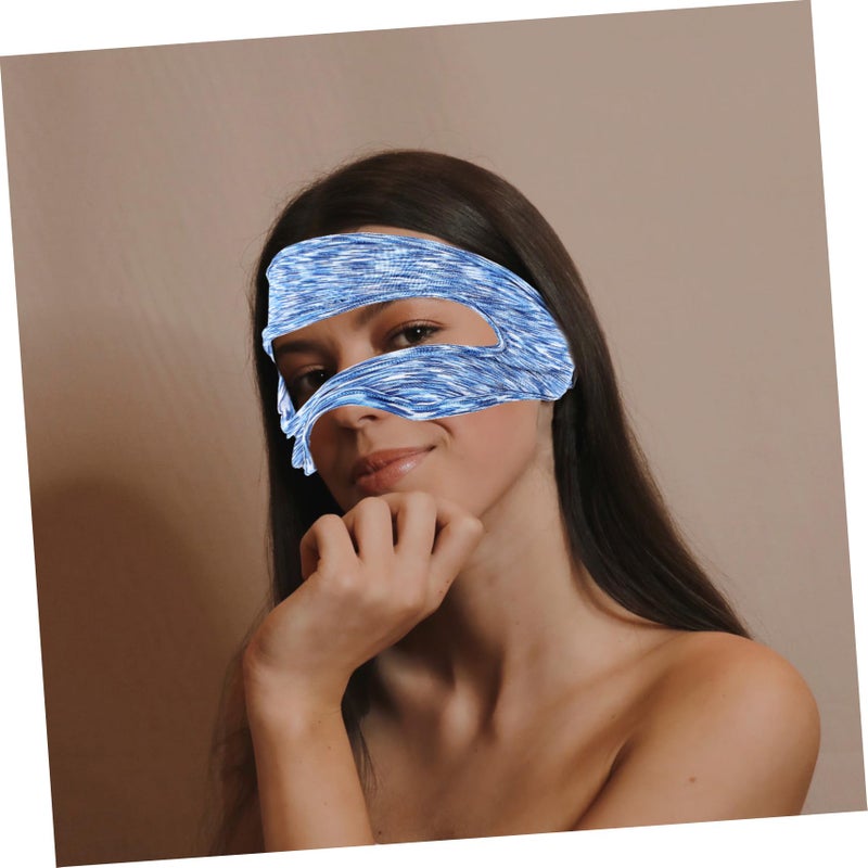 Breathable VR Sweat Band Eye Mask Cover Pad Blue and White Stripe for Gaming Headset - Image 4