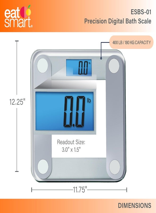 EatSmart Eat Smart Digital Bathroom Scale with Extra Large Easy to Read Lighted Display, Weight Tracking, Includes Body Tape, Grey and Clear - Image 3