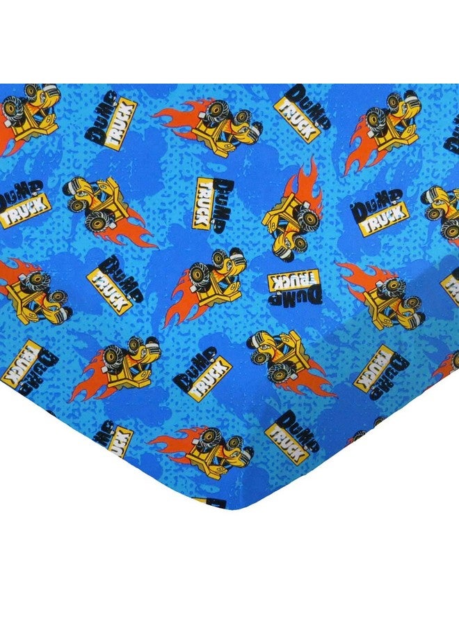 SHEETWORLD.COM SheetWorld 100% Cotton Percale Extra Deep Fitted Portable Mini Crib Sheet 24 x 38 x 5.5, Dump Trucks, Made in USA - Image 1