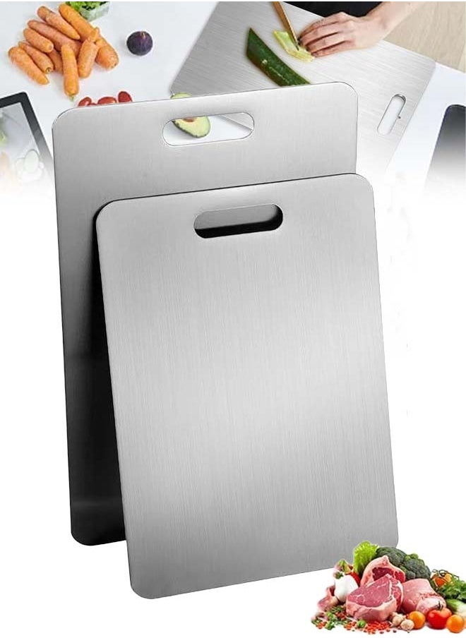 Arabest 304 Stainless Steel Cutting Board, Titanium Kitchen Chopping Board, Double-Sided Non-Slip Cutting Board for Meat, Cheese, Fruit, Vegetables, Dishwasher Safe(Size: 39 X 28 CM)  - Image 1