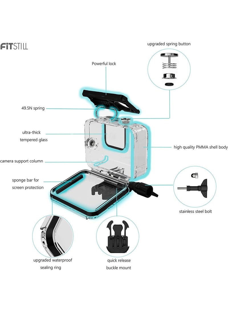 Soofam Underwater Waterproof Diving Housing for Go Pro Hero 13/12/11/10/9 Black,60M/196FT Protective Underwater Diving Housing Shell Accessories (Hero 13/12/11/10/9 Black) - Image 5