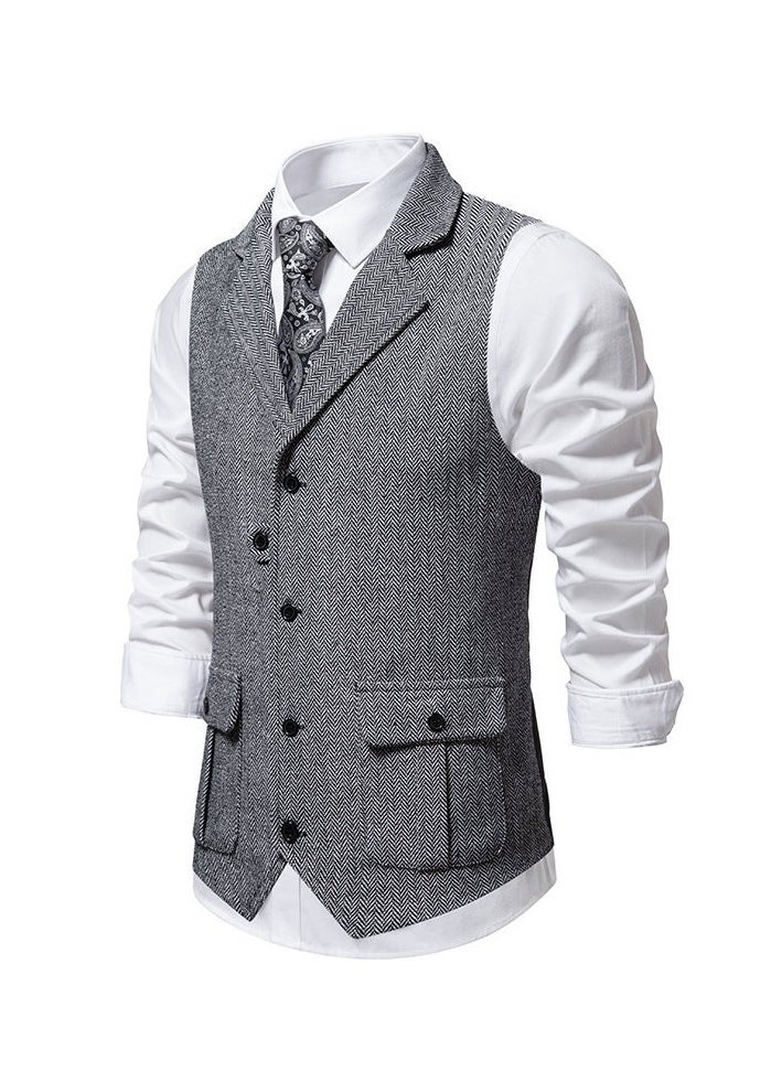 KUYING New Retro Lapel Suit Vest  - Image 1