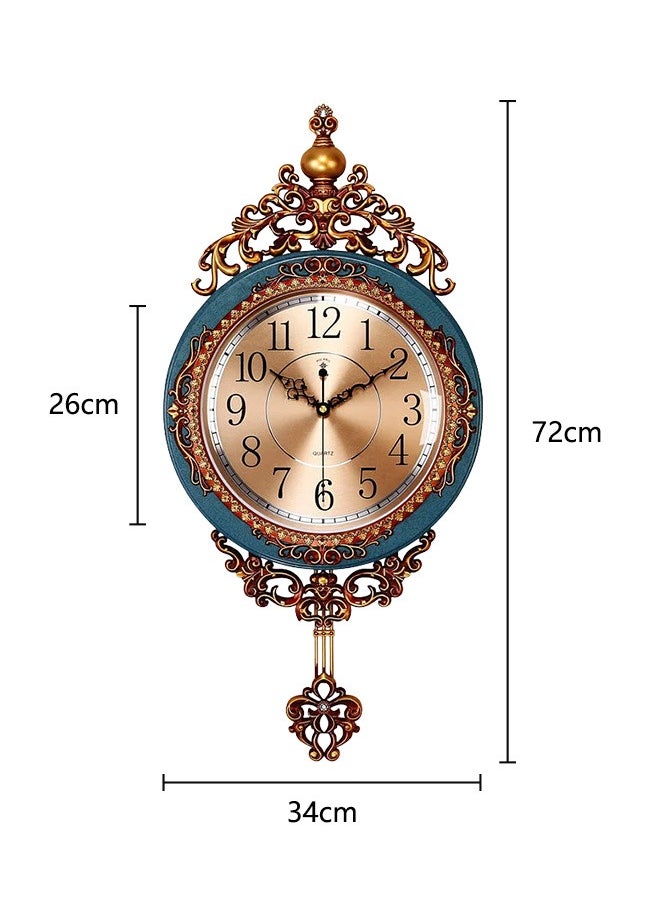 Vintage-style Swaying Wall Clock with European Retro Patterns - Timepiece for Classical Decor