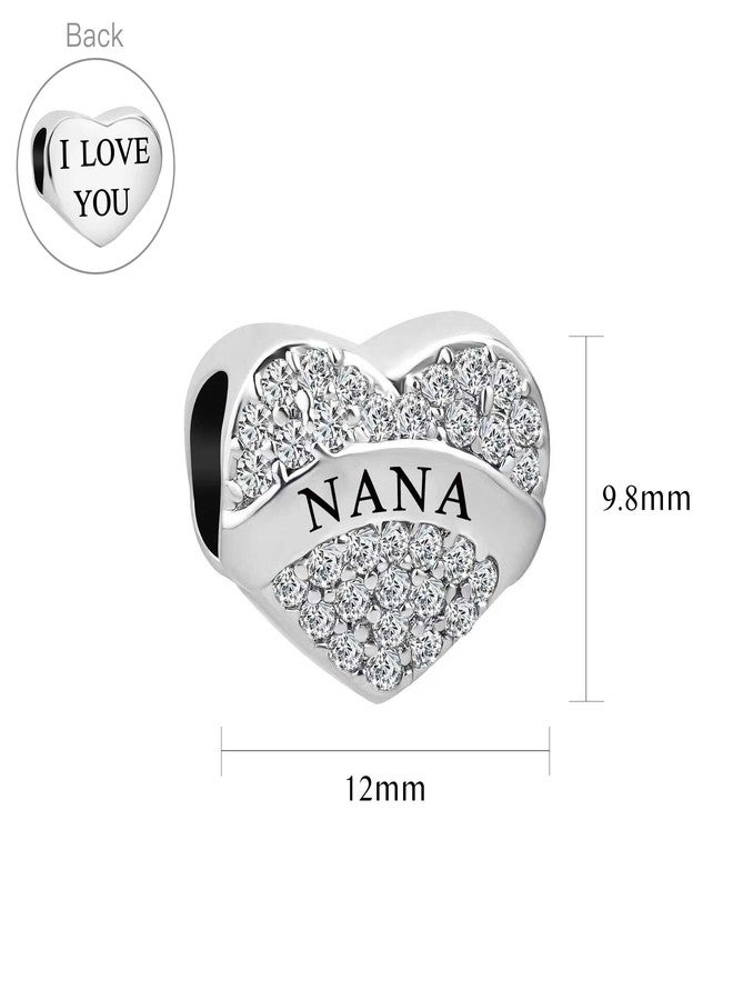 SBI Jewelry I Love You Nana Charms fits Pandora Bracelets and Necklace Pendant Heart Charm for Women Nana Jewelry Gifts from Granddaughter - Image 4