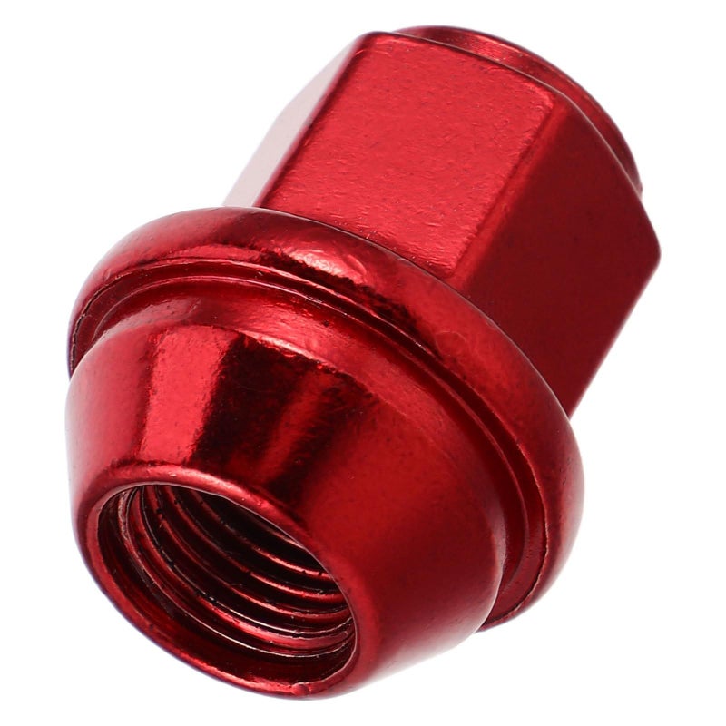 Red Solid 14x1.5 Wheel Lug Nuts 4pcs Set Heavy Duty Metal Tire Rim Covers - Image 2