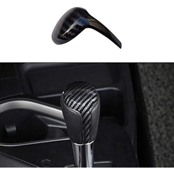 ريحني رويهي 1 قطعة من ألياف الكربون بلون داخلي مقبض ناقل الحركة وغطاء ديكور الزينة مناسب لتويوتا راف4 كورولا فيوس 20142018 كامري ياريس 20122017 - Image 2