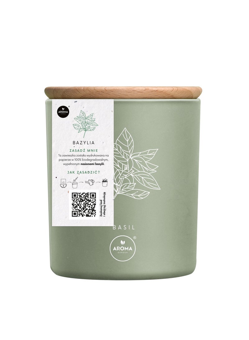 Aroma Home Natural Soy Wax Scented Candle with Fresh Herbs,100% natural wax 38-Hour Burn Time, 155g – Mad In Poland (Thyme) - Image 1