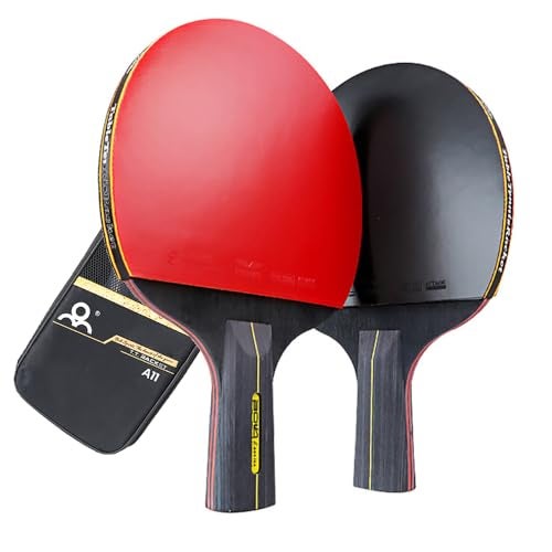 ZHENAN Professional Table Tennis Racket Set - 2 Premium 7-Ply Pure Wood Ping Pong Paddle with Storage Bag, No Balls Included - Table Tennis Set for Indoor/Outdoor Training - Image 1