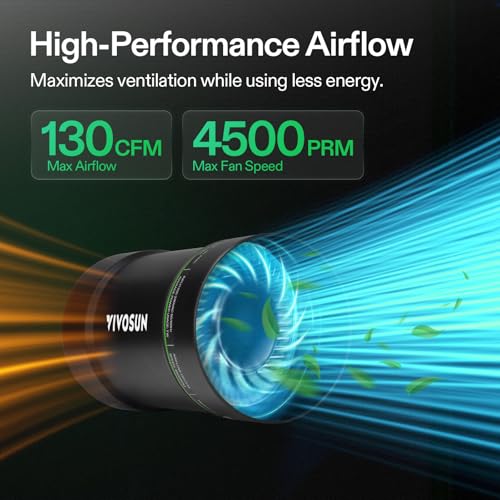 VIVOSUN 4” Inline Booster Duct Fan with Speed Regulator, 130 CFM Quiet Exhaust Fan for HVAC Ventilation in Grow Tents, Basements, Bathrooms, Kitchens, and Attics - Image 2
