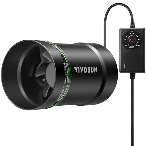 VIVOSUN 4” Inline Booster Duct Fan with Speed Regulator, 130 CFM Quiet Exhaust Fan for HVAC Ventilation in Grow Tents, Basements, Bathrooms, Kitchens, and Attics - Image 1