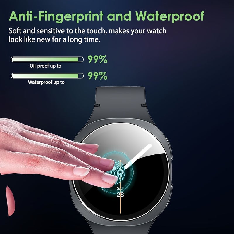 3 قطع واقي شاشة زجاجي مقوى مقاس 44 مم لساعة Galaxy Watch 8 مع عدة تركيب - Image 5