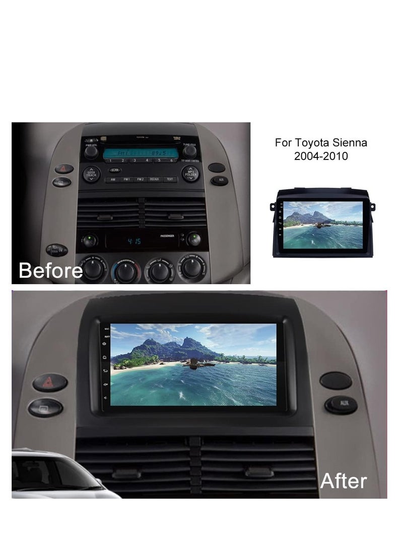 Toyota Sienna Radio Upgrade 2004 2005 2006 2007 2008 2009 2010 Car Stereo, Built-in DSP EQ Wireless Carplay Android Auto GPS Navigation 9" IPS Touchscreen Free Backup Camera (4GB RAM+64GB ROM)
