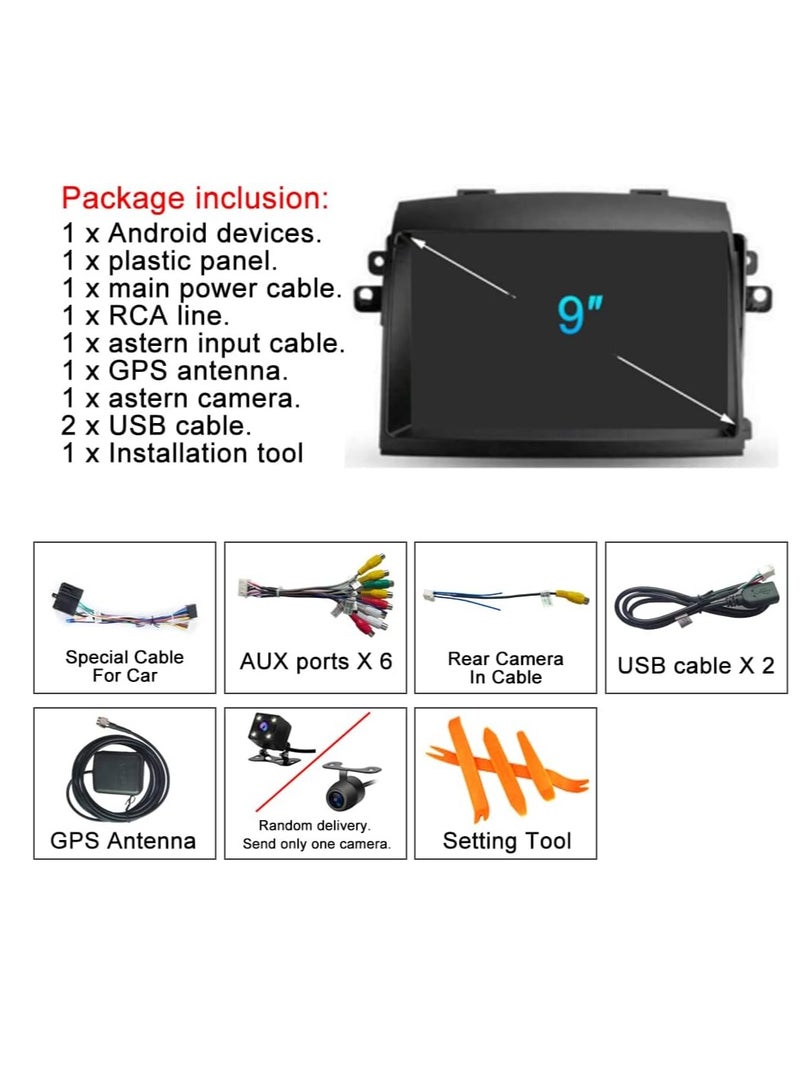 Toyota Sienna Radio Upgrade 2004 2005 2006 2007 2008 2009 2010 Car Stereo, Built-in DSP EQ Wireless Carplay Android Auto GPS Navigation 9" IPS Touchscreen Free Backup Camera (4GB RAM+64GB ROM)