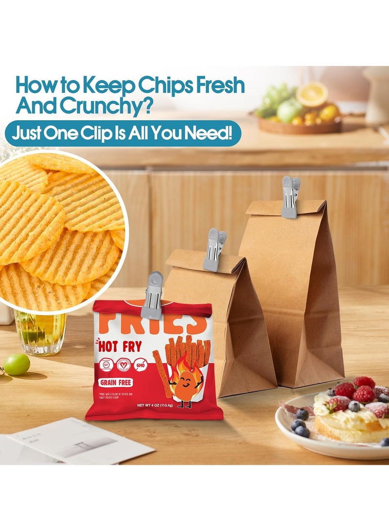 CMGTYYD Durable clothes pegs, pack of 30, 2.21-inch metal clips, suitable for drying photos, laundry, socks, food, kitchen use, stainless steel with rubber clips, grey - Image 3