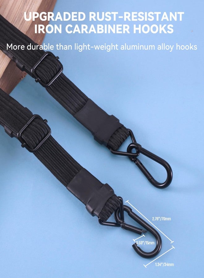 LuckyStraps 24 Inch Adjustable Carabiner Bungee Cords with 190 Lbs Max Break Strength - Adjust from 17" to 24" - Heavy Duty Flat Carabiner Bungee Straps with Upgraded Hooks for Tents, Cargo, Luggage, etc (4 Pcs) - Image 5