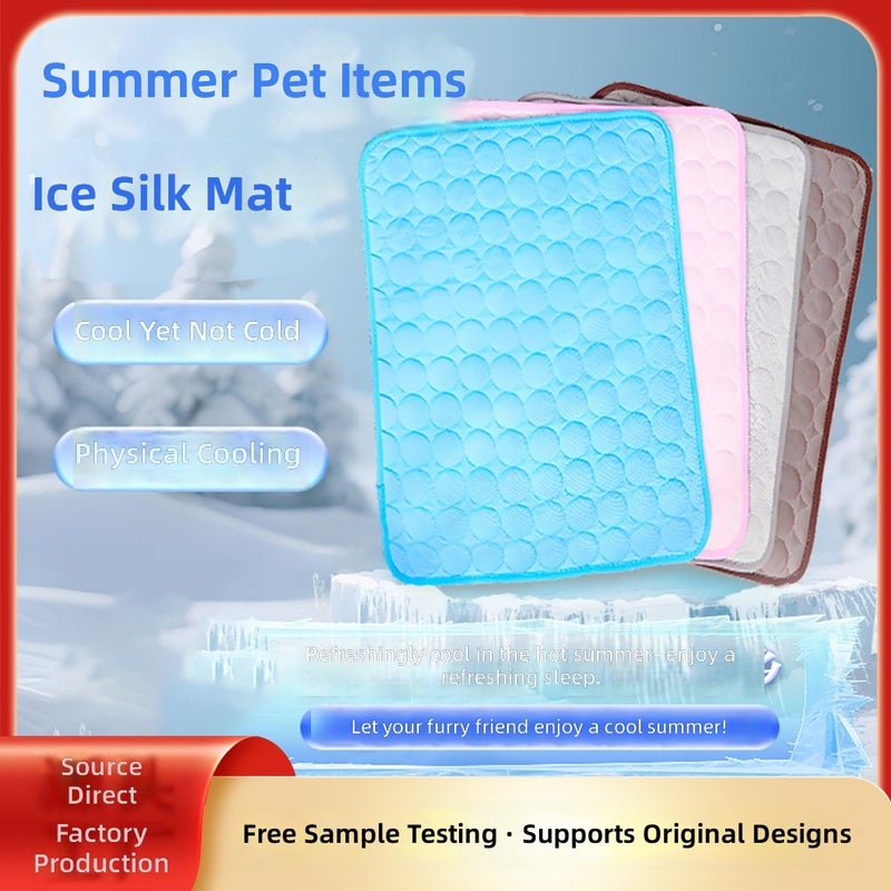 PET DOG ICE SILK COOL MAT - Summer Pet Bed for Dogs and Cats, Breathable & Washable - Image 2