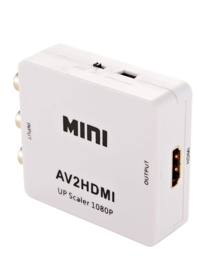 Mini - convert mini from av to hdmi support quality 1080p 720p compatible with any tv or receiver PlayStation 3 , televisions, and any device with AV inputs - Image 1