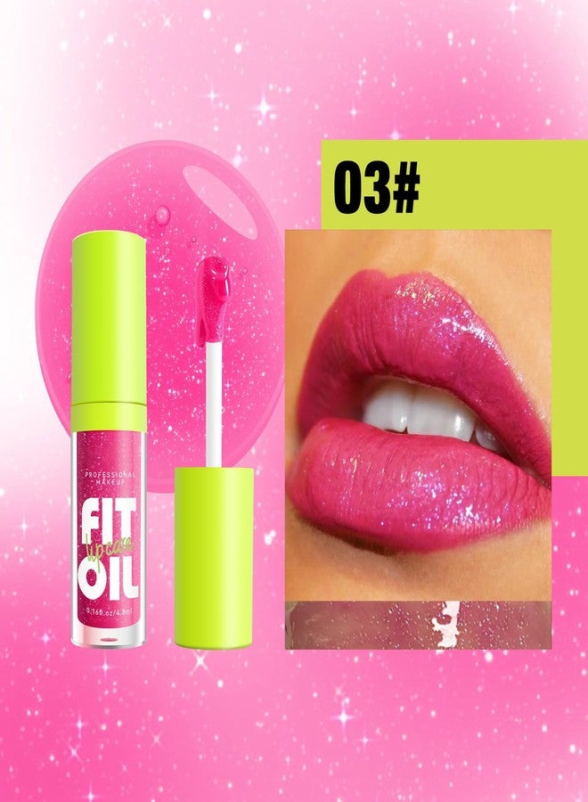 FYEBOO Hydrating Lip Oil, Big Brush Head Lip Glaze Shiny Transparent Lip Glow Oil, Nourishing & Fresh Clear Smooth Lip Care Plumping Lip Oil (# 03) - Image 2
