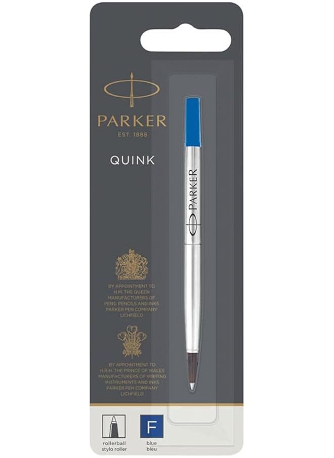 PARKER - Quink Rollerball Pen Ink Refill Fine Blue - Image 1