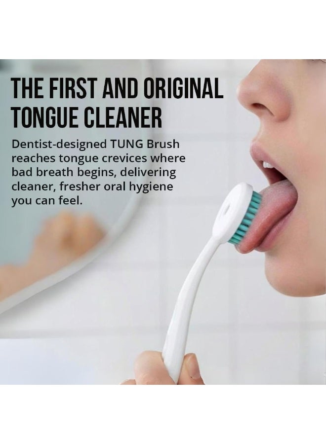 Tung The Original TUNG Brush Tongue Cleaner with TUNG Gel Sample, Professional Tongue Scraper with Zinc Gel for Bad Breath, Multicolor - Image 2