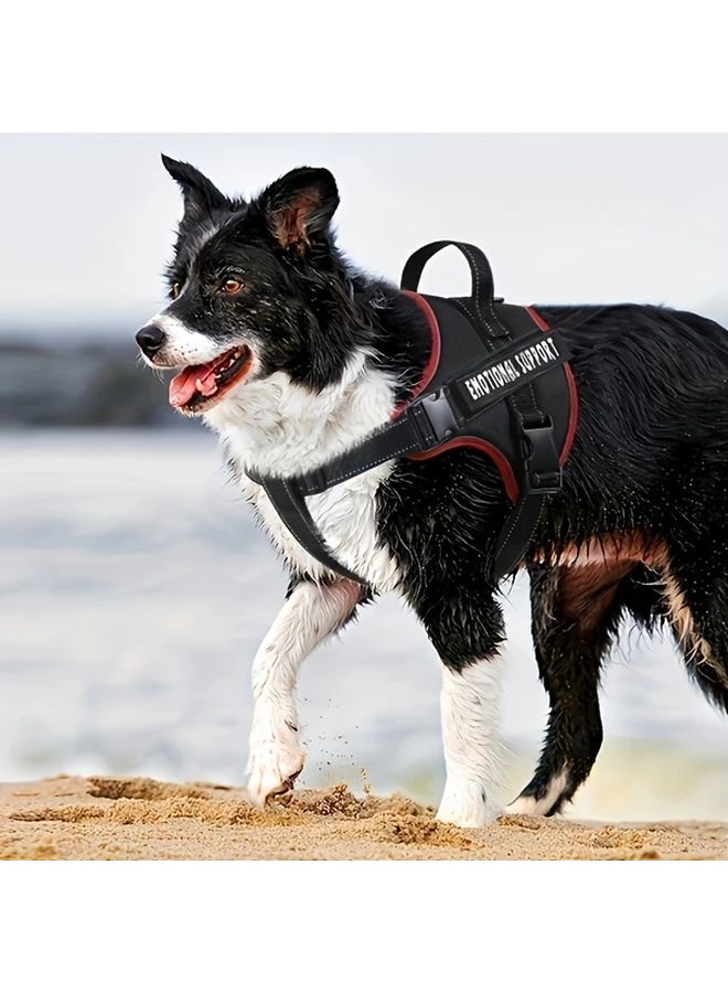 Rose Red Reflective Pet Harness Set with Leash Bowls Water Bottle Waste Bags - Image 5
